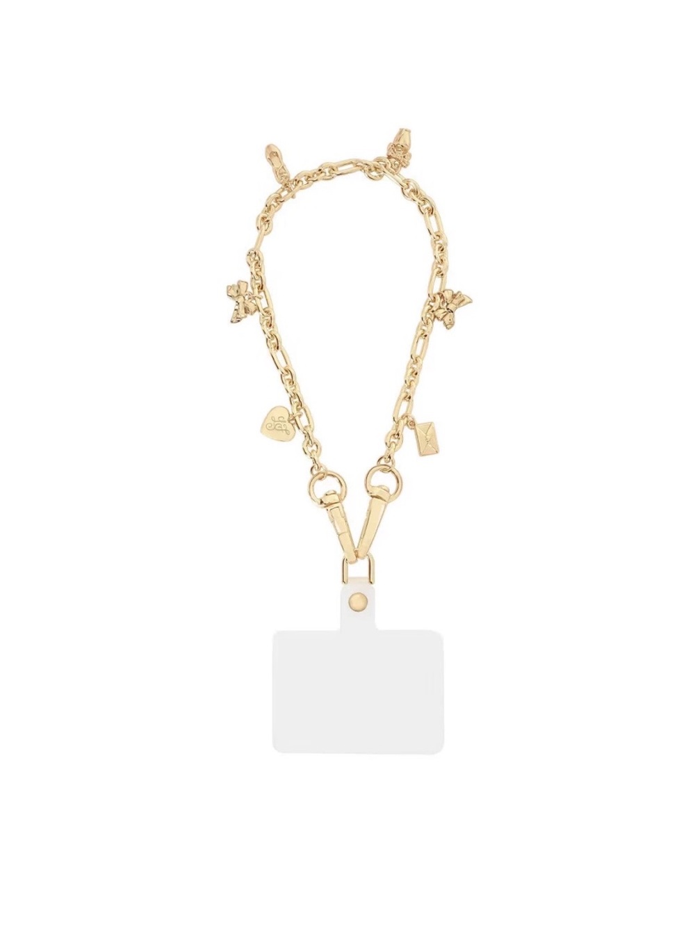 LoveShackFancy – Case-Mate Anchor Card Phone Holder - Gold with Charms